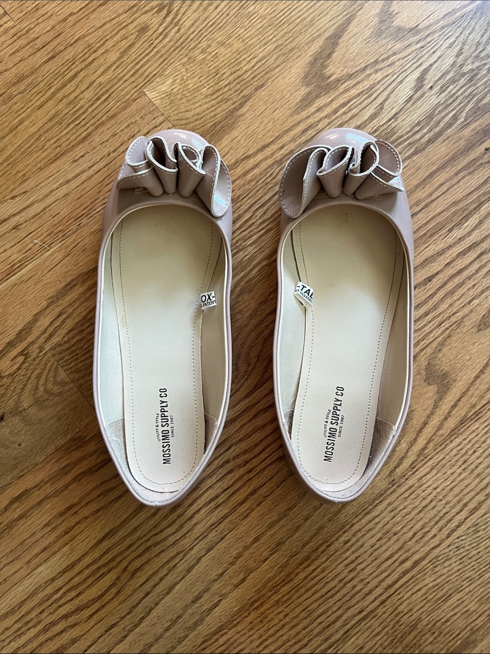 Mossimo Supply Co. Blush Patent Ballet Flats with Bow Detail